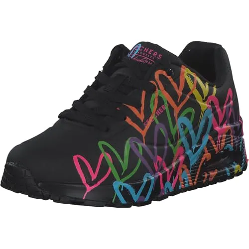 Skechers Damen UNO Highlight Love Sneaker - Damen-Sneaker mit flexiblem Traktionsprofil, komfortabler Einlegesohle und sichtbarem Airbag für ein angenehmes Laufgefühl.