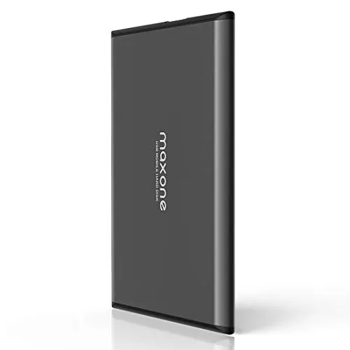 Maxone Externe Festplatte 500GB - Tragbar & Schnell - Externe Festplatte 500GB mit ultraschlankem Metalldesign, USB 3.0 für superschnelle Übertragungen bis zu 5 Gbit/s. Ideal für PC, Mac und Konsolen wie PS4 und Xbox One.
