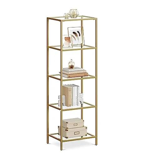 Boxxx Regal in Gold mit 5 Fächern - Stilvolles Bücherregal - Elegantes Boxxx Regal in Gold mit 5 Fächern, ideal für Wohnzimmer. Erhältlich in verschiedenen Größen und Typen, inklusive Einlegeböden für flexible Nutzung.
