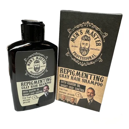 Mens Master Repigmenting Shampoo Anti-Grau - Hochwertiges Shampoo zur Farbpflege für Männer, ammoniakfrei und ideal zur Bekämpfung von grauem Haar. Perfekt für alle Haartypen und sorgt für einen natürlichen Look.
