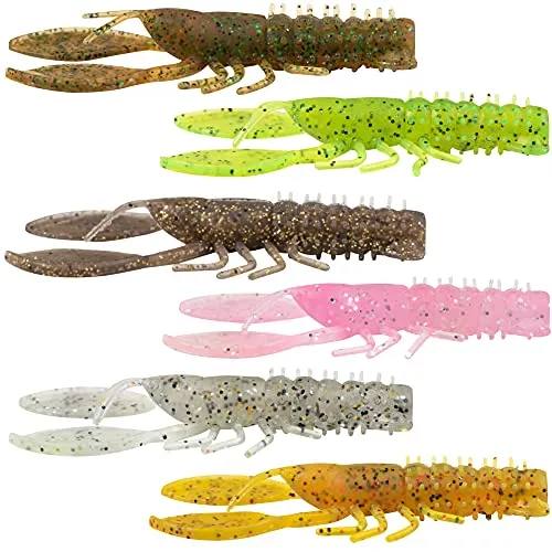 Fox Rage Creature Crayfish - Gummikrebse, Farbe:UV Golden Glitter, Länge/Packungsinhalt:7cm / 8 Stück