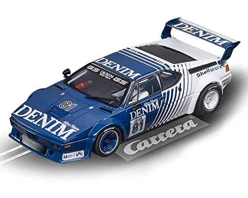 Carrera Digital 124 I BMW M1 Procar Denim No.81 1980 I Auto für Rennbahn | Rennbahnen und lizensierte Slotcars | bis zu 4 Spieler | Für Kinder ab 10 Jahren & Erwachsene I Individuell Codierbar