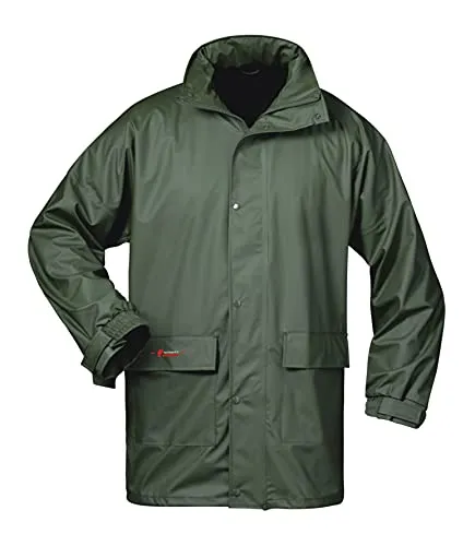 Norway Schutzjacke FALKENBERG PU - Wetterfeste Regenjacke in Oliv - Funktionsjacke EN 343 zertifiziert, bietet optimalen Schutz vor Regen und ist ideal für Outdoor-Aktivitäten.