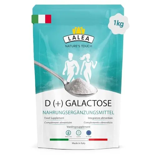 D(+) Galactose - Galactose Pulver (1Kg) - wichtige Energiequelle - Galaktose der Zucker für’s Gehirn - Einfachzucker für das Gehirn - ohne unerwünschte Zusätze, glutenfrei