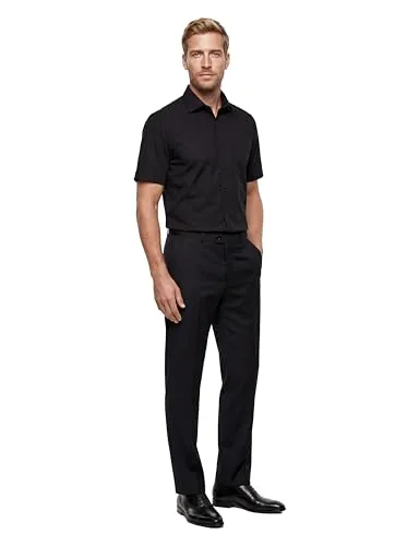 OLYMP Herren Businesshemd Langarm Level.Five Body fit, schwarz - Herrenhemden mit körpernahem Schnitt, aus pflegeleichtem Single Jersey, ideal für einen eleganten Auftritt im Büro oder bei besonderen Anlässen.