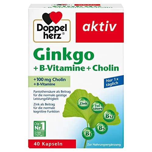 Doppelherz | Ginkgo+B Vitamin+Cholin | 40 Kapseln