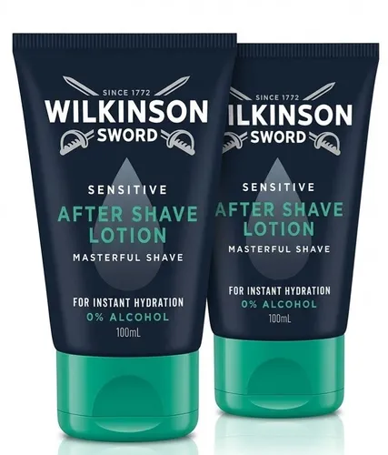 Wilkinson Sword Sensitive After Shave Lotion 100 ml - Feuchtigkeitsspendende After Shave Lotion für Herren, beruhigt und pflegt die Haut nach der Rasur. Reduziert Irritationen und verleiht ein angenehmes Hautgefühl.