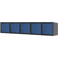 PROREGAL Mega Deal 5x Schließfachwürfel Blocky Mit Zylinderschloss & 2 Schlüssel  40x40x40cm Anthrazit/Enzianblau