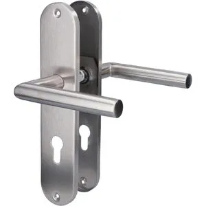 Alpertec Drückergarnitur Conte PZ, Edelstahl matt, mit Langschild, für Profilzylinder