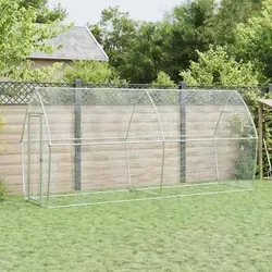Hühnerkäfig aus verzinktem Stahl - Silbern, imprägniert - Geflügelhaltung: Robuster Hühnerstall aus verzinktem Stahl, imprägniert für optimalen Wetterschutz und lange Lebensdauer.
