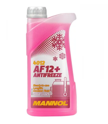 Mannol MN Antifreeze AF12+ (-40° C) Longlife 1 L - Frostschutzmittel für optimalen Kälteschutz bis -40°C, verlängert die Lebensdauer Ihres Motors und schützt vor Korrosion.