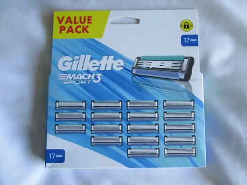 Gillette Mach 3 Sport Rasierklingen, 17-tlg. - Rasierklingen für Herren, 3 Klingen für eine gründliche und sanfte Rasur, kompatibel mit Gillette Mach 3 - ideal für ein gepflegtes Erscheinungsbild.