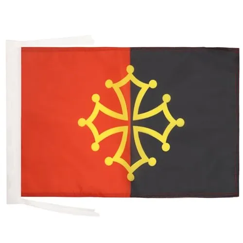 AZ FLAG - Flagge Okzitanien Tolosa - 45x30 cm Mit Kordel - Occitanie Fahne 30 x 45 Cm - Flaggen
