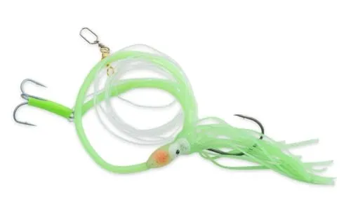 AQUANTIC Seehecht-Rig mit Ködernadel, Grün, Angelhaken mit Tentakeln für Grundfischen, Naturködersystem, Naturködervorfach. Seehechtsystem