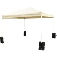 Outsunny Schirmständer für Faltpavillon - 4er Set, Schwarz - Schirmständer für Garten und Balkon, ideal für alle gängigen Pavillons. Befüllbar mit Sand oder Kieselsteinen für stabilen Halt.