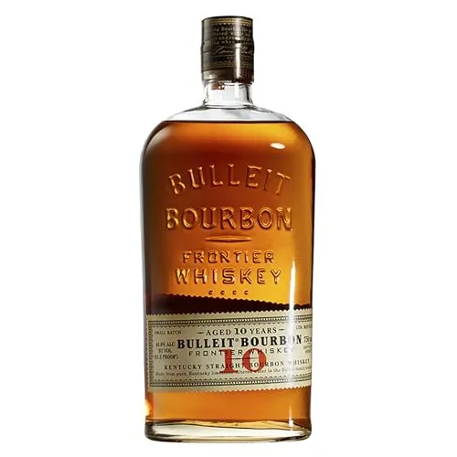 Bulleit 10 Jahre Bourbon - Ultra-Premium American Frontier Whiskey, 45.6% vol, 700ml, weicher Geschmack mit Vanille und Trockenfrüchten