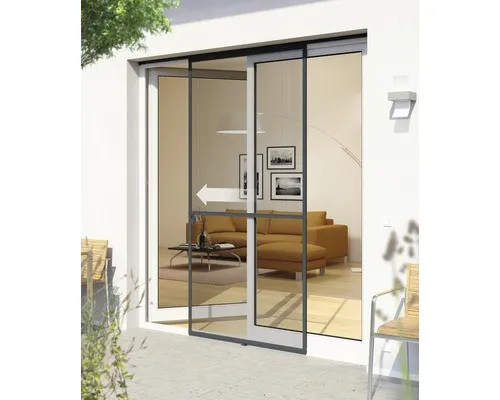 Windhager EXPERT Schiebetür 120x240 cm - Anthrazit - Insektenschutz für Schiebetüren, effektiver Schutz vor Insekten und ideal für einen ungestörten Wohnkomfort.