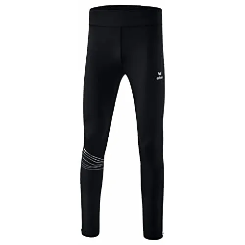 Erima Unisex Kinder Racing Lauftight lang, schwarz, 152 - Sportliche Laufhose für Kinder aus feuchtigkeitsregulierendem Material, mit Flachnähten und breitem Bund für besten Halt und Komfort beim Training.