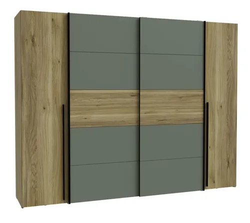 FORTE Dreh- und Schwebetürenschrank NARAGO - Schränke aus robustem Holzwerkstoff in edlem Eichenlook, ideal für stilvolle und praktische Aufbewahrungslösungen.