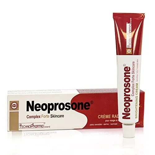 Neoprosone, Skin Brightening Cream | 1.7 Fl oz / 50 ml | Hydrating Cream for Face, Elbows, Knees, Body | with Alpha Arbutin, Lactic Acid, Castor Oil