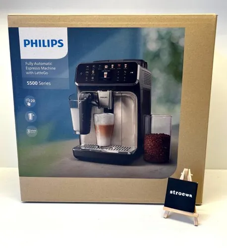 Philips Serie 5500 Kaffeevollautomat mit LatteGo – 20 Kaffeespezialitäten und SilentBrew Technologie - Kaffeevollautomat mit 20 heißen und kalten Kaffeespezialitäten, zaubert cremigen Milchschaum und ist 40% leiser dank SilentBrew – für ein perfektes Kaffeeerlebnis.