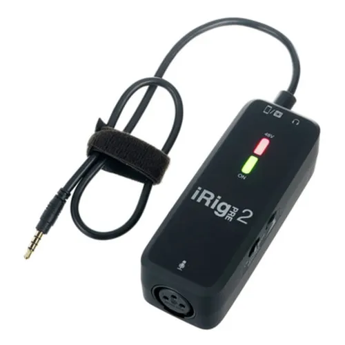 IK Multimedia iRig Pre 2: Mikrofonvorverstärker für iOS & Android - Mikrofonvorverstärker für iOS und Android Geräte; mit 48V Phantomspeisung und bis zu 30 Stunden Betriebsdauer; ideal für mobile Aufnahmen und Podcasting.