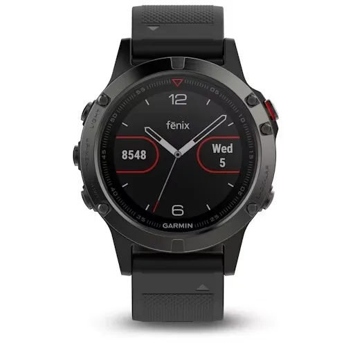 Garmin Fenix 5 Smartwatch Premium Multisport Sapphire Edition - Armbanduhren für Herren mit GPS, Saphirglas und wasserdicht bis 100 m – ideal für Sportler und Outdoor-Enthusiasten.