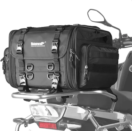 Motorrad Satteltasche 33-45L Wasserdicht Hecktasche Schwarz - Gepäckträger, robuste und wasserdichte Hecktasche für sicheres Verstauen auf Motorradtouren.