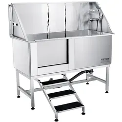 VEVOR Professionelle Hundepflegewanne 1574,8mm - Sonstiger Hundebedarf – Edelstahl Hundewaschstation mit gefaltetem Design, hohe Belastbarkeit bis 200kg, ideal für professionelle Tierpflege und ergonomisches Arbeiten ohne Bücken.