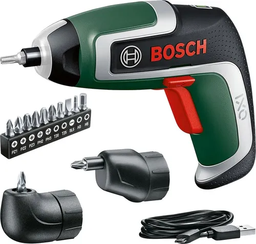 Bosch IXO Kompakt-Akkuschrauber 7. Generation - Akkuschrauber mit 3,6 V und 2,0 Ah, ideal für präzise Heimwerkerprojekte. Inklusive 7 Zubehörteilen und USB-Ladefunktion für maximale Flexibilität und Komfort.