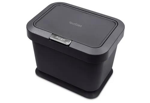 YourCasa Biomülleimer Küche 5L - Deckel mit Knopfdruck-Mechanismus- Komposteimer, Deckel mit Knopfdruck-Mechanismus, Antirutsch