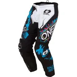 ONeal Element Villain Textilhose Kinder - Weiß/Schwarz/Blau - 24 - Motorradhosen mit hervorragendem Komfort und Schutz, verschleißfesten Bereichen und atmungsaktiven Einsätzen für optimale Bewegungsfreiheit.