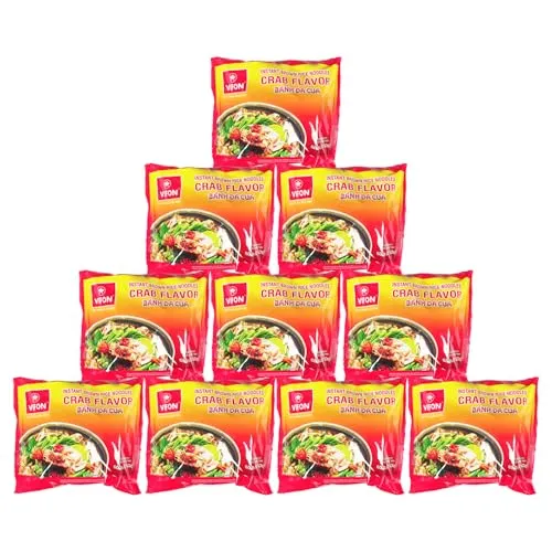 10er Pack (10x60g) Vifon Instant Reisnudeln mit Krabbengeschmack Banh Da Cua