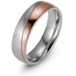 Firetti Trauring "LIEBE" goldfarben 7,0mm - Trauringe aus massivem Edelstahl, 7mm breit, edelstahlfarben-roségoldfarben, inklusive Etui – ein perfektes Geschenk für besondere Anlässe.