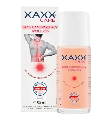 Xaxx SOS EMERGENCY ROLL-ON 50 ml - Medikamente für Muskeln, Knochen & Gelenke – Wirksam gegen Verspannungen und Gelenkschmerzen, lindert Schmerzen und löst Blockaden. Vegan und dermatologisch getestet, Made in Germany.