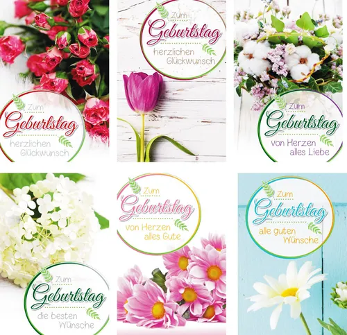 Glückwunschkarten zum Geburtstag Blumen 51-3170 Geburtstagskarte Grußkarte 100