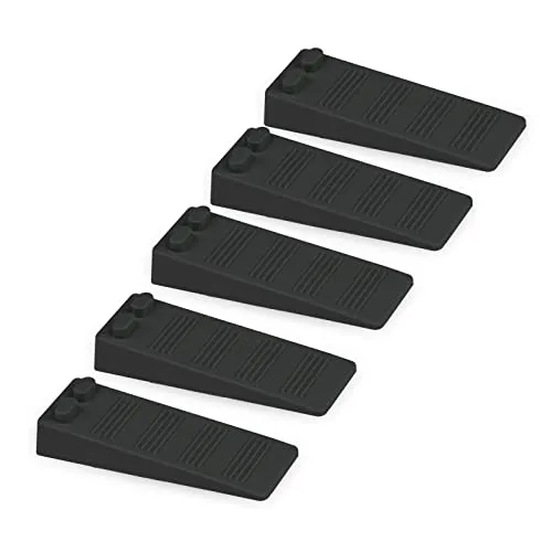 Gvolatee 5 Stück türstopper boden schwarz, Höhenverstellbar kratzfester Rutschfester türkeil gummi hoch, Ungiftig Kein Unangenehmer Geruch türpuffer, Schutz für Balkontür, Arbeitszimmer, Kinderzimmer