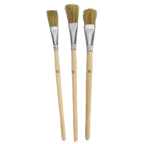 Pinselset Lackpinsel Set 3tlg. Größe 10, 12 und 14 helle Borsten