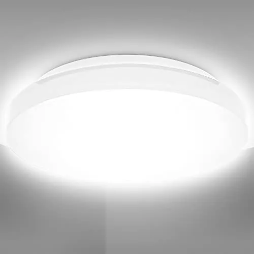 B.K.Licht Deckenlampe für Bad und Feuchträume - Lampen für Badezimmer und mehr – IP44 Spritzwasserschutz, 1200 Lumen, energieeffiziente 12W LED Deckenleuchte für vielseitige Anwendungen.