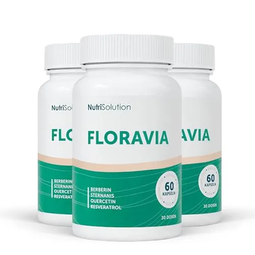 Floravia von NutriSolution – Resveratrol & Vitamine für Immun- und Hautgesundheit - Probiotika Lactobacillus – Fördert Immunfunktion und Hautgesundheit mit hochwertigen, veganen Inhaltsstoffen aus Frankreich.