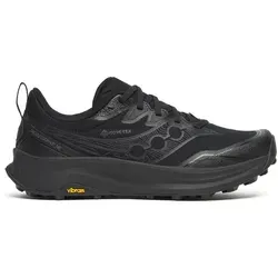 Saucony Peregrine 16 GTX Triple Black Damen Laufschuh 38,5 - Der Saucony Peregrine 16 GTX ist ideal für Trailrunning. Mit wasserdichtem GORE-TEX und flexibler PWRRUN-Dämpfung bietet er Komfort und hervorragende Traktion auf jedem Terrain.