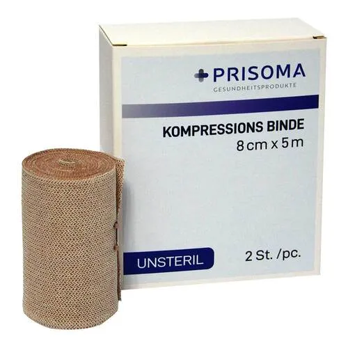 Kompressions Binde Prisoma 8 cmx5 m - 2 Stück - Arzneimittel für effektive Kompressionstherapie, ideal zur Unterstützung bei Verletzungen und Schwellungen.