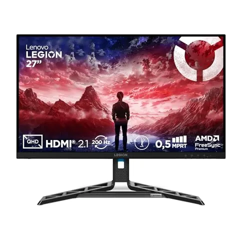 Lenovo Legion R27qe Gen 2 - 27" QHD Gaming Monitor mit 200 Hz - Erleben Sie intensives Gaming mit dem 27-Zoll-IPS-Display und QHD-Auflösung. Mit 200 Hz Bildwiederholrate und 0,5 ms Reaktionszeit für flüssiges Gameplay. TÜV Eye Comfort Schutz für angenehmes Spielen.