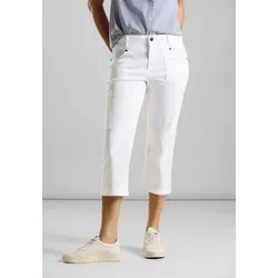STREET ONE 3/4-Hose mit Safari Look in Weiß, Größe 40 - Stoffhose im Safari Look, bequem und elastisch für lässige Outfits. Ideal für den Sommer mit praktischen Cargotaschen.