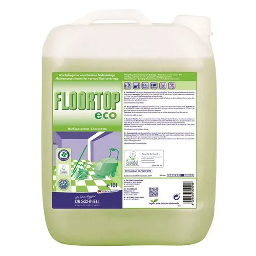 Dr. Schnell Bodenreiniger FLOORTOP ECO, 10L - Ökologische Wischpflege für wasserfeste Böden - Ökologischer Bodenreiniger für alle wasserfesten Bodenbeläge, ideal für Linoleum, PVC und mehr. Effektive Pflege und Reinigung für ein strahlendes Zuhause.