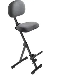 meychair Stehhilfe Futura Light mit Rückenlehne, anthrazit - Bürostuhl mit stufenlos verstellbarer Höhe von 54-90 cm. Gepolsterter Sitz und praktische Fußstütze für höchsten Komfort. Klappbar und bis 120 kg belastbar, ideal für flexibles Arbeiten.