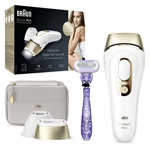BRAUN Silk-Expert Pro 5 IPL-Haarentferner PL5157 - Effektive Haarentfernung für langanhaltende Ergebnisse - IPL-Geräte: Hochentwickeltes Haarentfernungssystem mit Hautschutzsensor für sichere Anwendung und schnelle Ergebnisse.