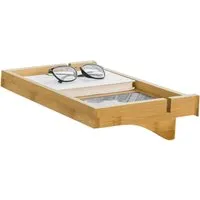 SoBuy Nachttisch NKD01, Bettablage mit Kabelführung - Nachtkonsolen mit praktischer Kabelführung, ideal für Mobiltelefone und Fernbedienungen. Aus hochwertigem Bambus, fertig montiert und pflegeleicht.