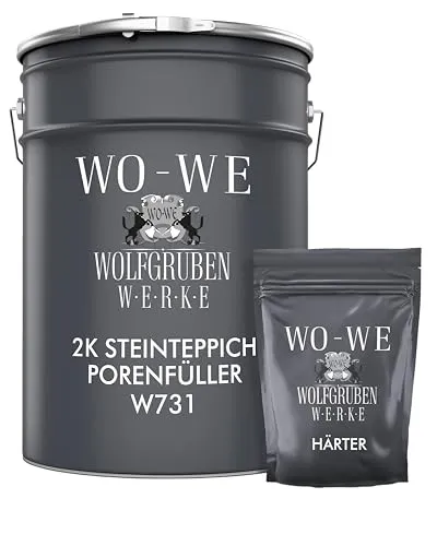2K Epoxidharz Steinteppich Porenfüller W731 - UV-Schutz für Außenbereiche - Steinfliesen mit rutschhemmendem Porenfüller W731, ideal für Außenanwendungen wie Terrassen und Balkone. Bietet UV-Schutz und erleichtert die Reinigung für langlebige Sauberkeit.