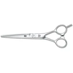 Kasho Design Master 6.0s Haarschneider - Einsteigermodell mit satinierter Oberfläche und ergonomischem Design, inklusive Gutschein für kostenlosen Erstschliff bei Kasho-Scheren.